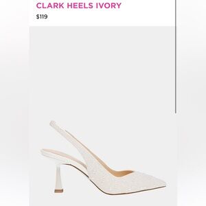 NWT Betsey Johnson Clark White iridescent Pearl Slingback Heels